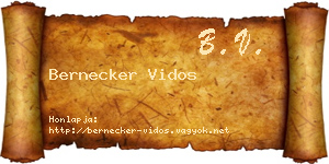 Bernecker Vidos névjegykártya